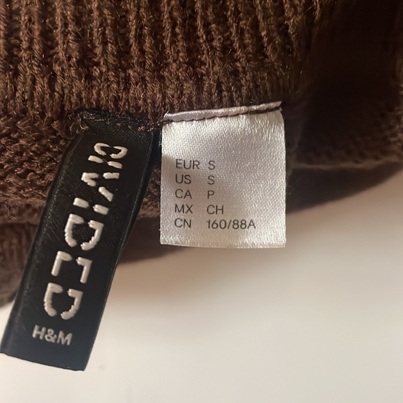 Brown cropped knit sweater - Picture 3 of 3